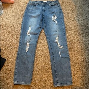 Distressed Blue Jeans